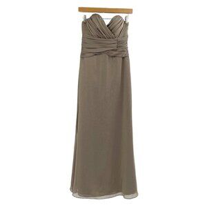 Alvina Valenta Taupe Sweetheart Neck Prom Chiffon Bridesmaid Dress Womens Size 6